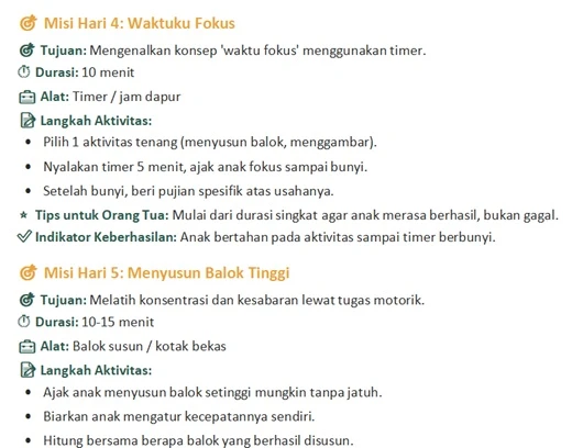 Intip isi Focus Kit: tabel aktivitas usia 8–9 tahun